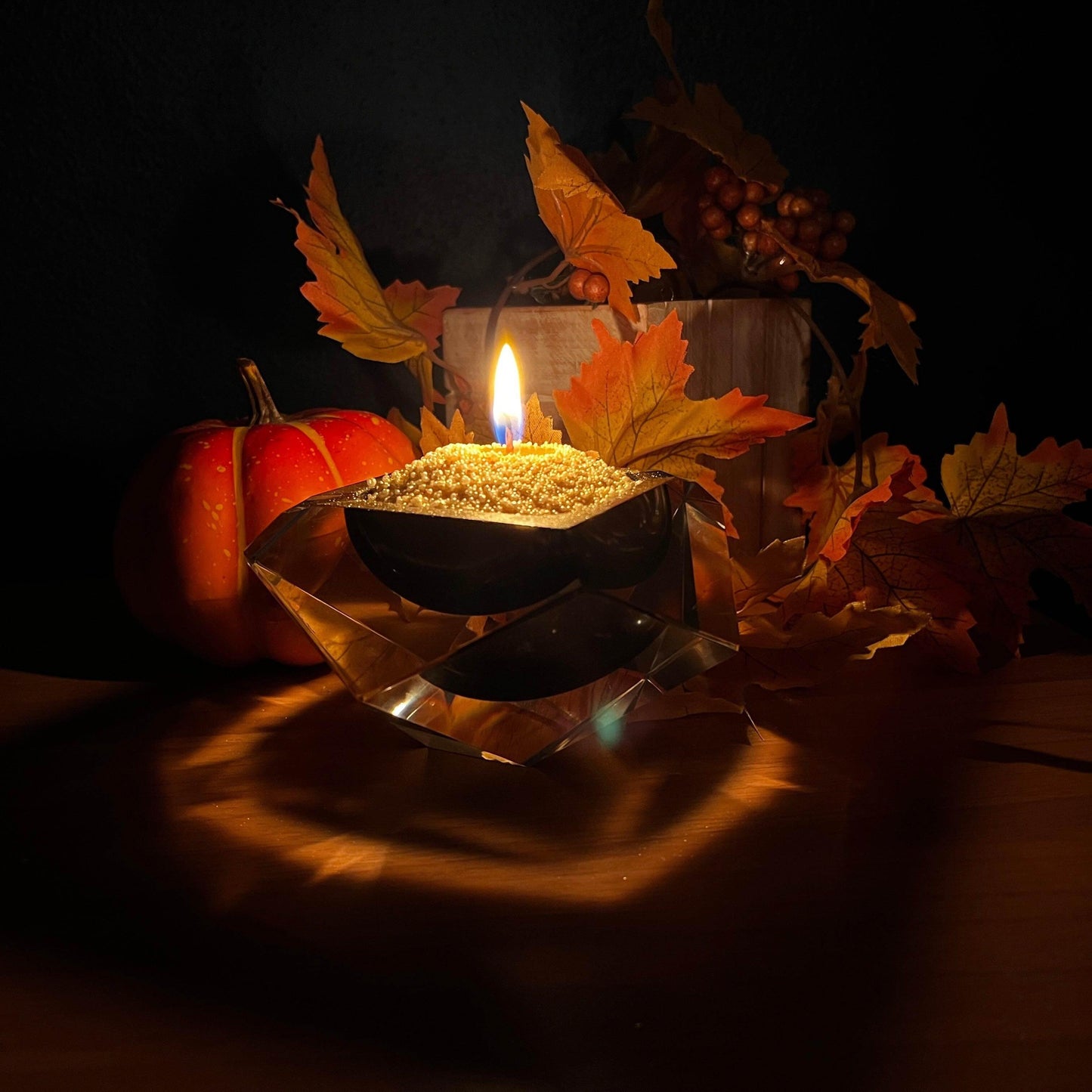 Candela fai da te con Perle di Cera Oro
